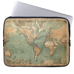 Vintage Old Antique World Map Laptop Sleeve