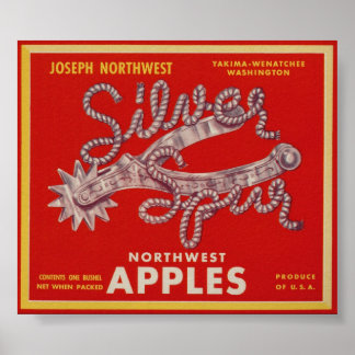 Vintage Old Apple Fruit Crate Labels Poster