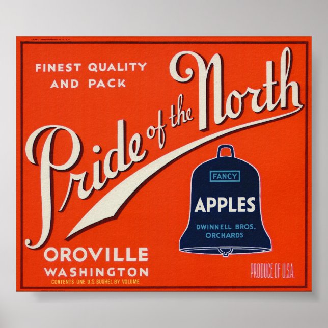 Vintage Old Apple Fruit Crate Labels Poster (Front)