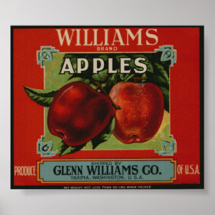 Vintage Old Apple Fruit Crate Labels Poster