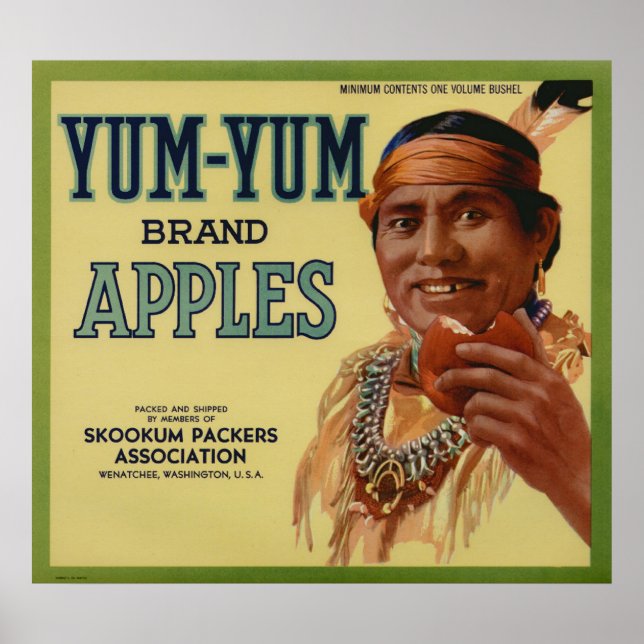 Vintage Old Apple Indian Fruit Crate Labels Poster (Front)