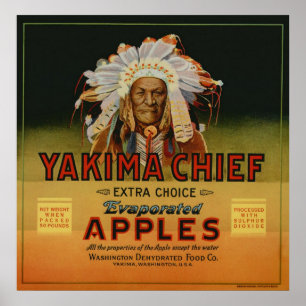 Vintage Old Apple Indian Fruit Crate Labels Poster