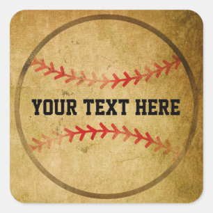 Vintage Old Baseball Sports Party Sticker Label