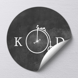 Vintage Old Bike Dark Wedding Classic Round Sticker