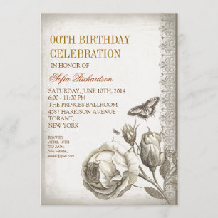 vintage old birthday party invitations
