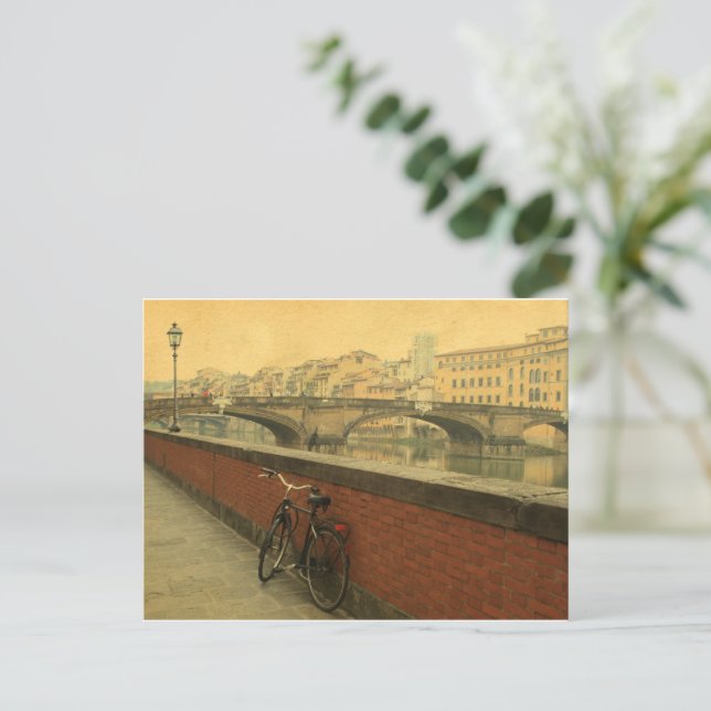 Vintage Old Bridge Ponte Vecchio Florence Postcard (Standing Front)
