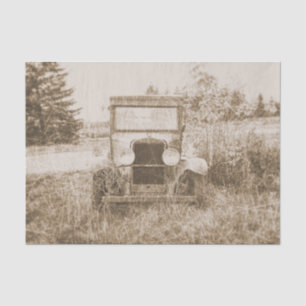 Vintage Old Car Sepia Antique Rustic Texture Tissue Paper