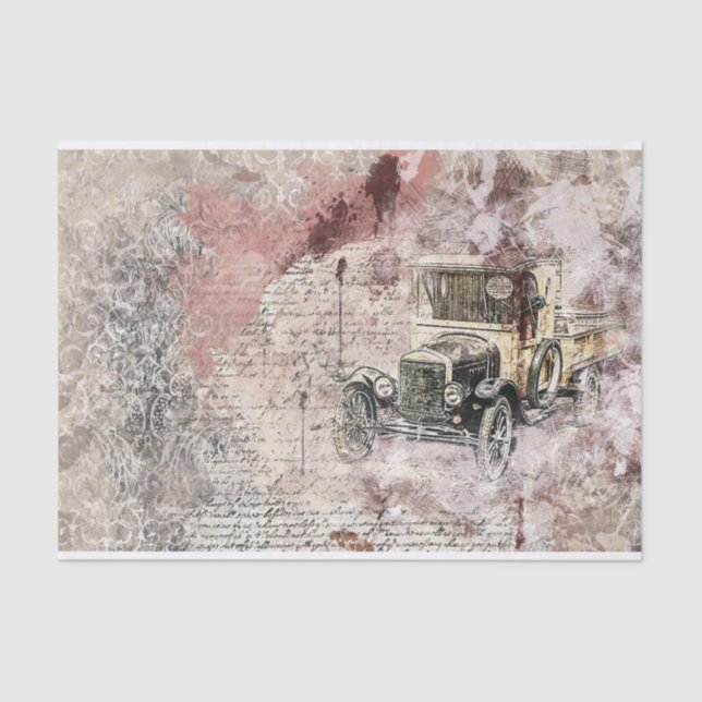 Vintage Old Car Tissue Paper (Front)