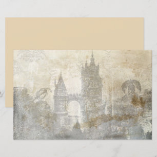 Vintage old castle scrapbook decoupage paper