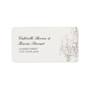 vintage old chandelier chic wedding address label