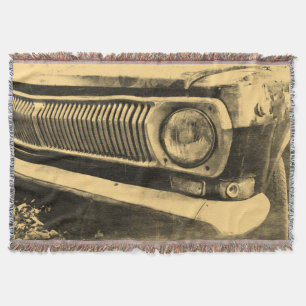 Vintage Old Classic Car Headlight Throw Blanket