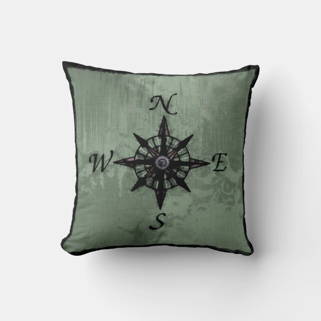 Vintage Old Compass Rose Cushion (Front)