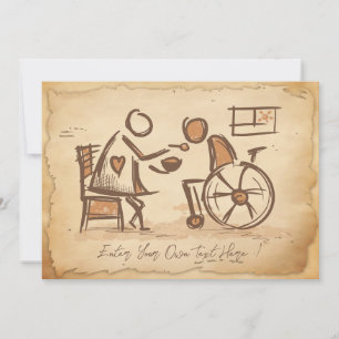 Vintage Old Fashion Caregiver, Nursing Assistant Invitation