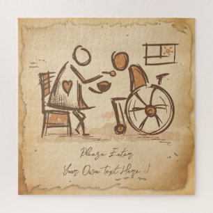 Vintage Old Fashion Caregiver, Nursing Assistant Jigsaw Puzzle