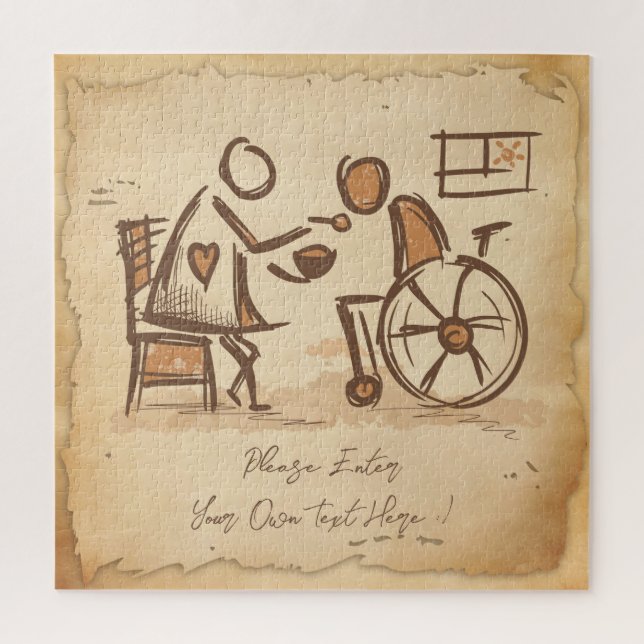 Vintage Old Fashion Caregiver, Nursing Assistant Jigsaw Puzzle (Vertical)