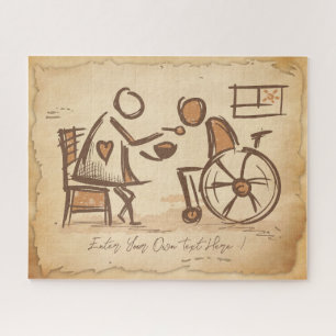 Vintage Old Fashion Caregiver, Nursing Assistant Jigsaw Puzzle