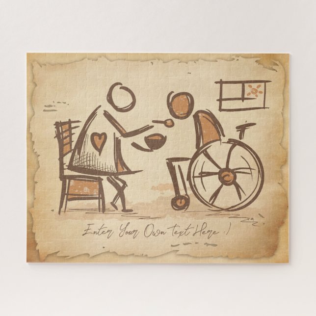 Vintage Old Fashion Caregiver, Nursing Assistant Jigsaw Puzzle (Horizontal)