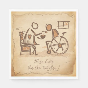 Vintage Old Fashion Caregiver, Nursing Assistant Napkin