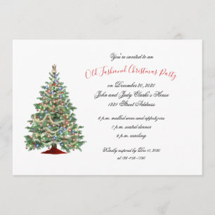 Vintage Old Fashioned Christmas Party Invitation