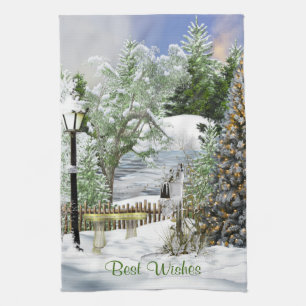 Vintage Old Fashioned Christmas Tea Towel