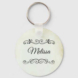 Vintage Old-Fashioned Western Personalized Key Ring