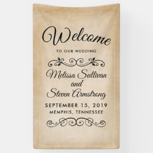 Vintage Old-Fashioned Western Theme Wedding Banner