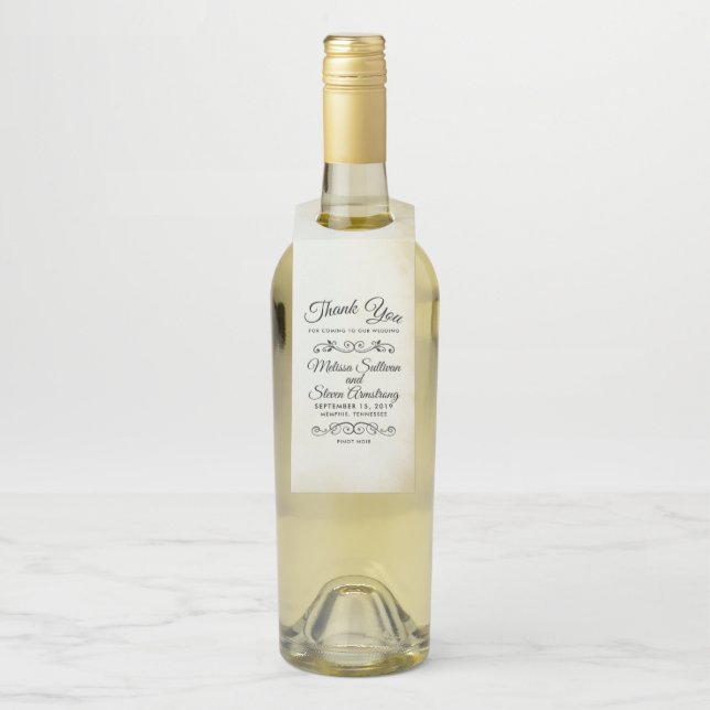 Vintage Old-Fashioned Western Theme Wedding Bottle Tag (On Bottle)