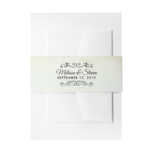 Vintage Old-Fashioned Western Theme Wedding Invitation Belly Band