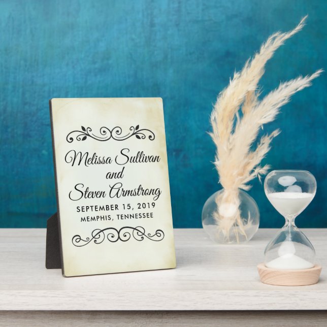 Vintage Old-Fashioned Western Theme Wedding Plaque (Side)