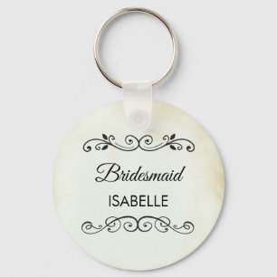 Vintage Old-Fashioned Western Wedding Party Key Ring