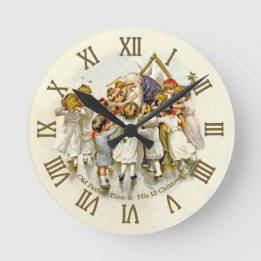 Vintage Old Father Time Round Clock