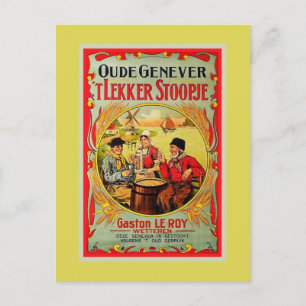 Vintage Old Flemish Genever (Jenever, Gin) ad Postcard