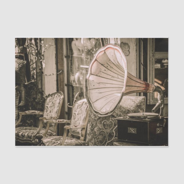 Vintage Old Furniture and Gramophone   Tissue Paper (Front)