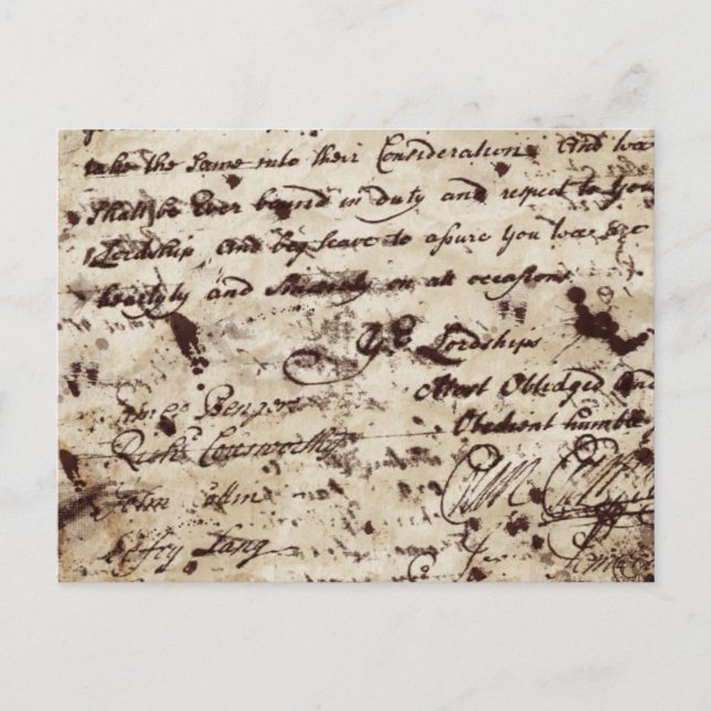 Vintage Old  Handwritten letter Postcard (Front)