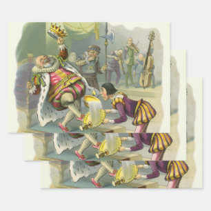 Vintage Old King Cole Nursery Rhyme Poem Song Wrapping Paper Sheet