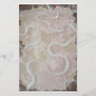 Vintage Old Lace and Sequins Stationery