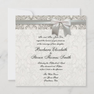 Vintage Old Lace Wedding Invitation Template