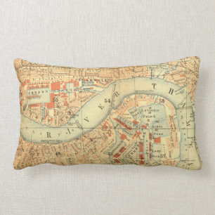 Vintage Old London River Thames Map print cushions