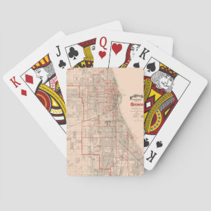 Vintage Old Map of Chicago - 1893 Playing Cards