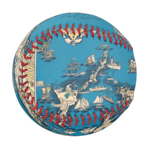 Vintage Old Map of the Bermuda Islands Baseball