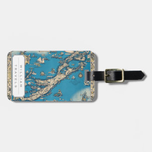 Vintage Old Map of the Bermuda Islands Luggage Tag