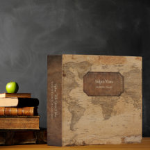 Vintage Old Map with Faux Leather Trim