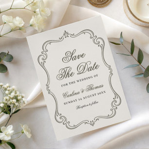 Vintage old money palace Save the date invitation