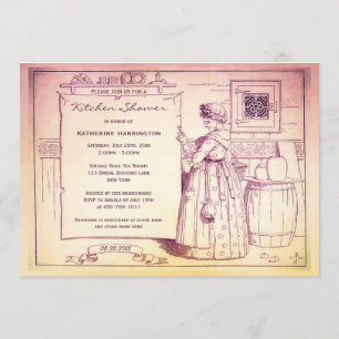 Vintage Old Mother Hubbard Kitchen Bridal Shower Invitation