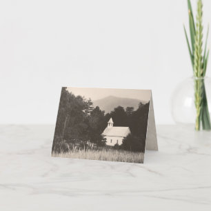 Vintage Old Mountain Church Thank You Note Card