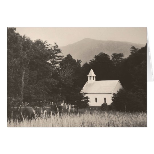 Vintage Old Mountain Church Thank You Note Card