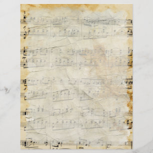 Vintage Old Music  Parchment Letterhead