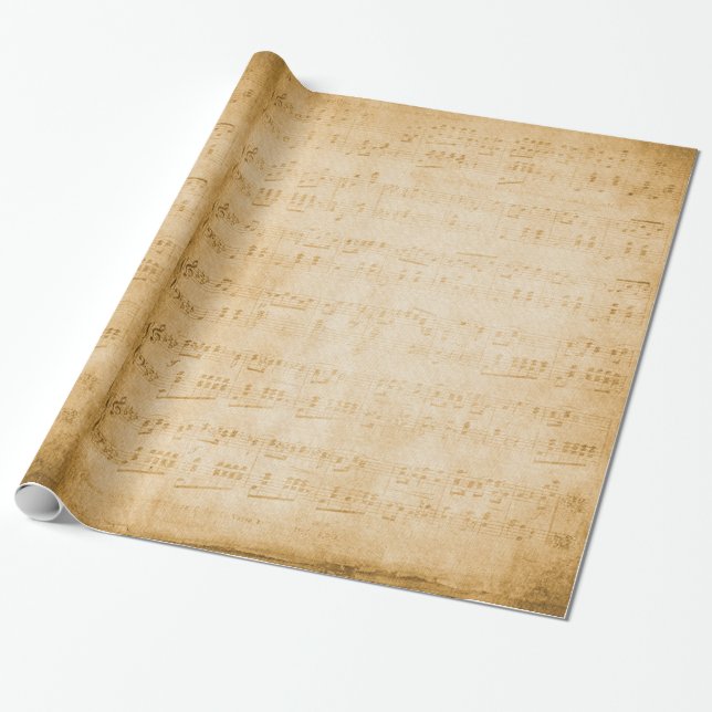 vintage old music sheet wrapping paper (Unrolled)