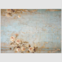 Vintage old painted wall white English roses gold
