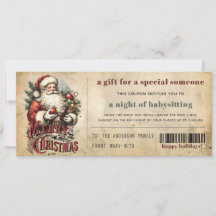 Vintage Old Paper Grunge Christmas Gift Coupon 